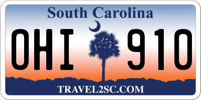 SC license plate OHI910