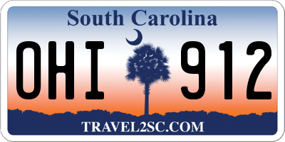 SC license plate OHI912