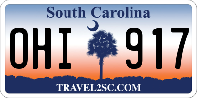 SC license plate OHI917