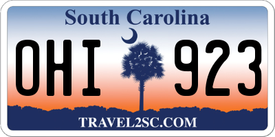 SC license plate OHI923