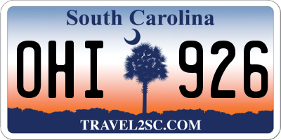 SC license plate OHI926