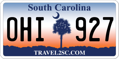 SC license plate OHI927