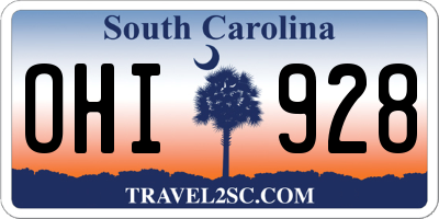 SC license plate OHI928
