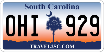 SC license plate OHI929