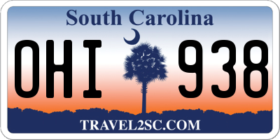 SC license plate OHI938