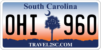 SC license plate OHI960