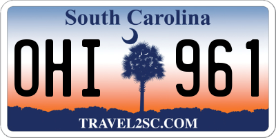 SC license plate OHI961