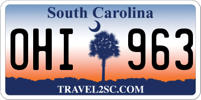 SC license plate OHI963