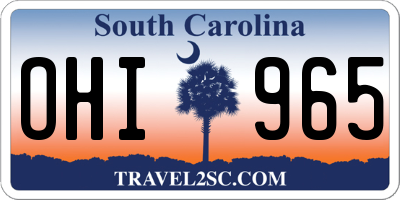SC license plate OHI965