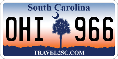 SC license plate OHI966
