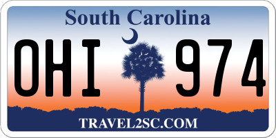 SC license plate OHI974