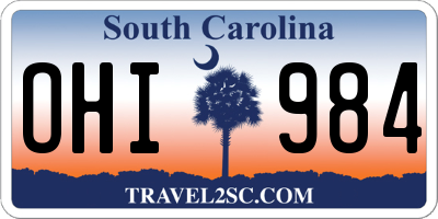 SC license plate OHI984