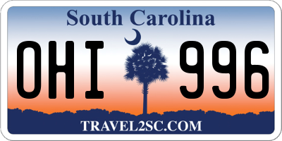 SC license plate OHI996