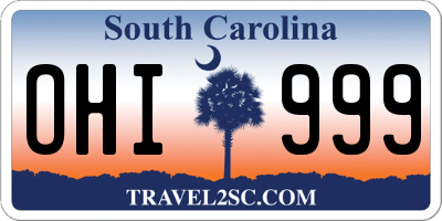 SC license plate OHI999