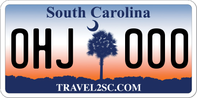 SC license plate OHJ000