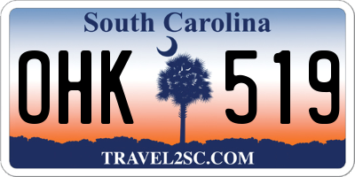 SC license plate OHK519