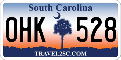 SC license plate OHK528