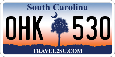 SC license plate OHK530