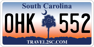 SC license plate OHK552
