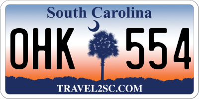 SC license plate OHK554