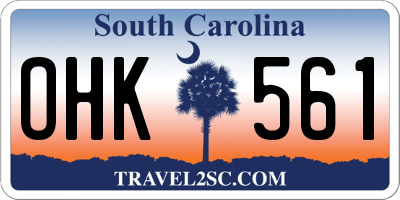 SC license plate OHK561