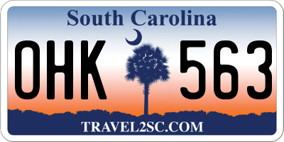 SC license plate OHK563