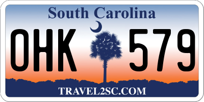 SC license plate OHK579