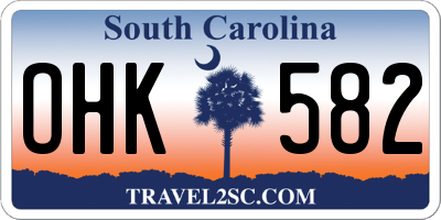 SC license plate OHK582