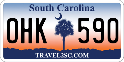 SC license plate OHK590