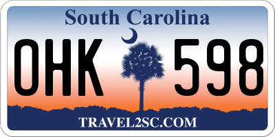 SC license plate OHK598