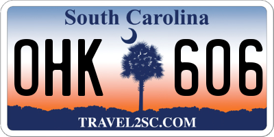 SC license plate OHK606