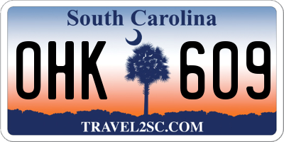 SC license plate OHK609