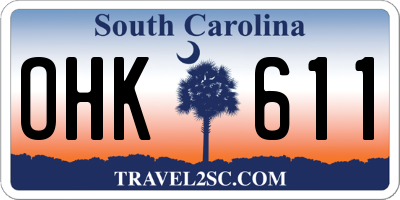 SC license plate OHK611