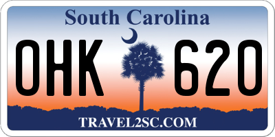 SC license plate OHK620