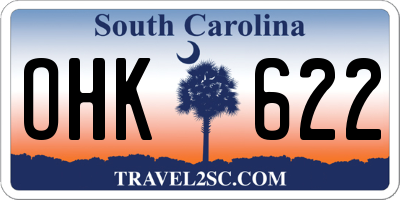 SC license plate OHK622