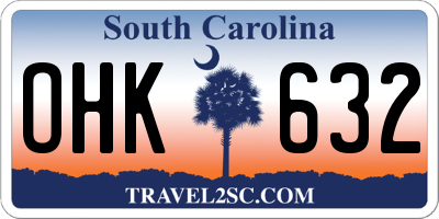 SC license plate OHK632