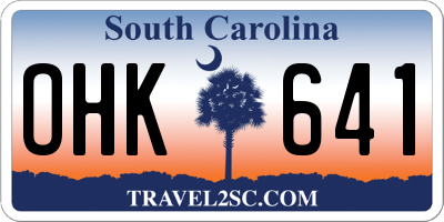 SC license plate OHK641