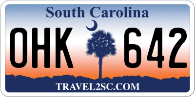 SC license plate OHK642