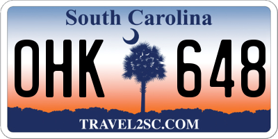 SC license plate OHK648