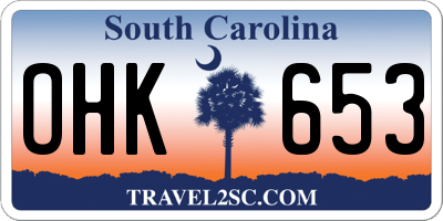 SC license plate OHK653
