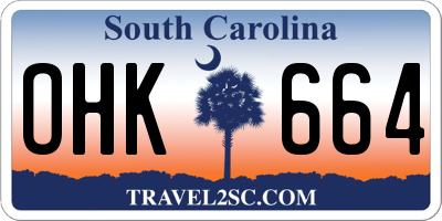 SC license plate OHK664