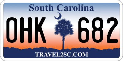 SC license plate OHK682