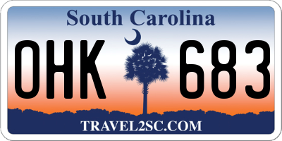 SC license plate OHK683