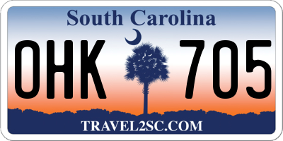SC license plate OHK705