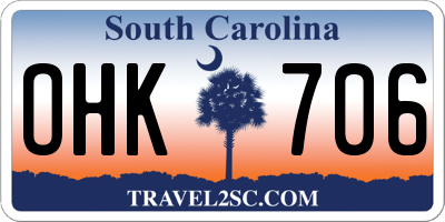 SC license plate OHK706