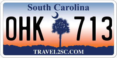 SC license plate OHK713