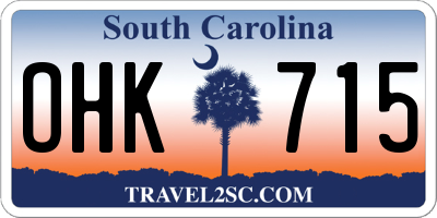 SC license plate OHK715