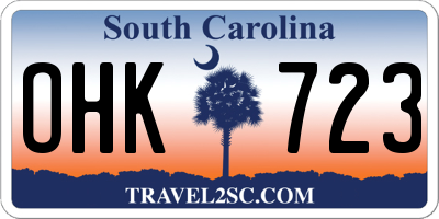 SC license plate OHK723