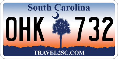 SC license plate OHK732