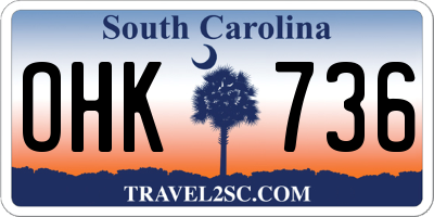 SC license plate OHK736